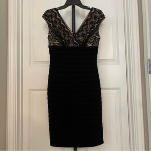 Adrianna Papell black lace cocktail dress, US 6